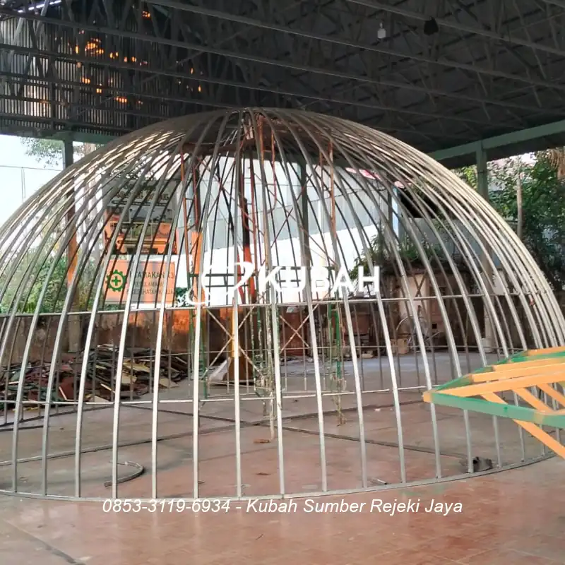 proses fabrikasi rangka kubah jambi